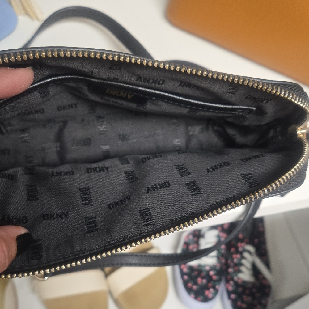 DKNY Black and Gold Crossbody Bag - Picture 3 of 5